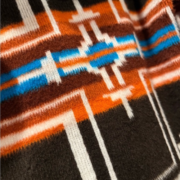 Earth Ragz Wool Cotton Blend Aztec Southwestern Hoodie Jacket Women Size Small - Picture 5 of 7